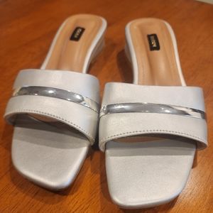 Susan gray and silver non slip slides, size 38, or 7.5. Like new condition.